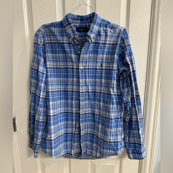 Ralph Lauren Blue Plaid Button Down XL - Picture 1 of 4